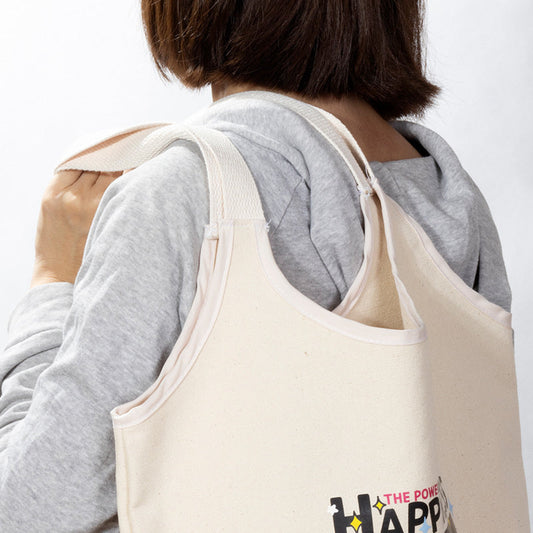 全彩燙印簡約風帆布背心包大尺寸