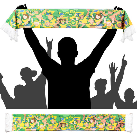 流蘇圍巾-100x15cm聚酯纖維-雙面彩色印刷