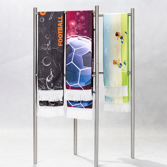 流蘇圍巾-100x15cm本白毛巾布-雙面彩色印刷