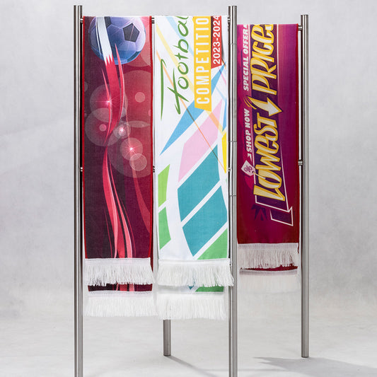 流蘇圍巾-120x15cm本白毛巾布-雙面彩色印刷