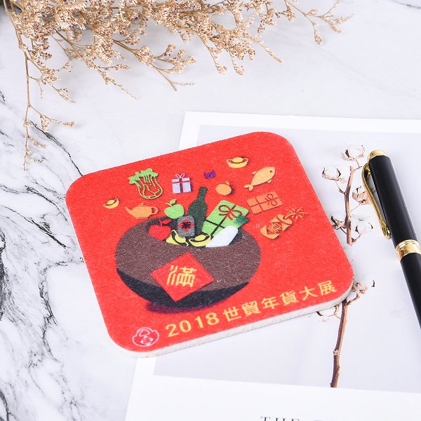 方形毛氈杯墊