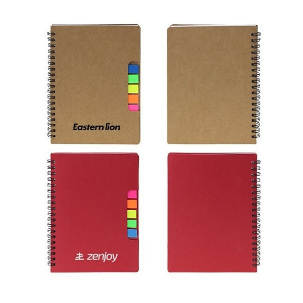 多功能線圈五色標筆記本附筆