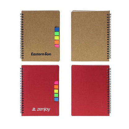 多功能線圈五色標筆記本附筆