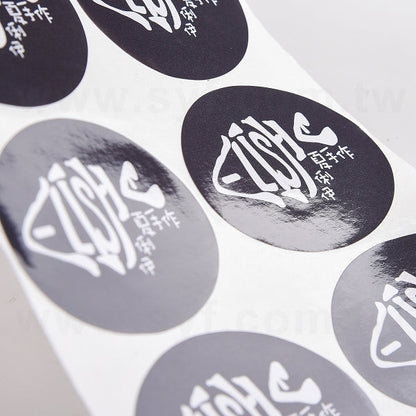 數位橢圓形銅板貼紙