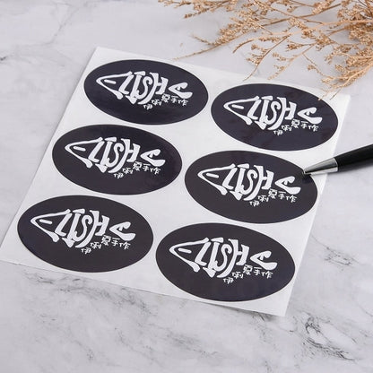 數位橢圓形銅板貼紙