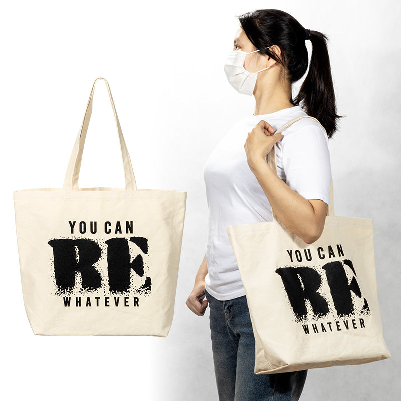 ￭帆布側背袋-W50.5xH40xD14.5cm寬底-單面單色印刷