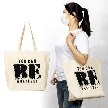 ￭帆布側背袋-W50.5xH40xD14.5cm寬底-單面單色印刷